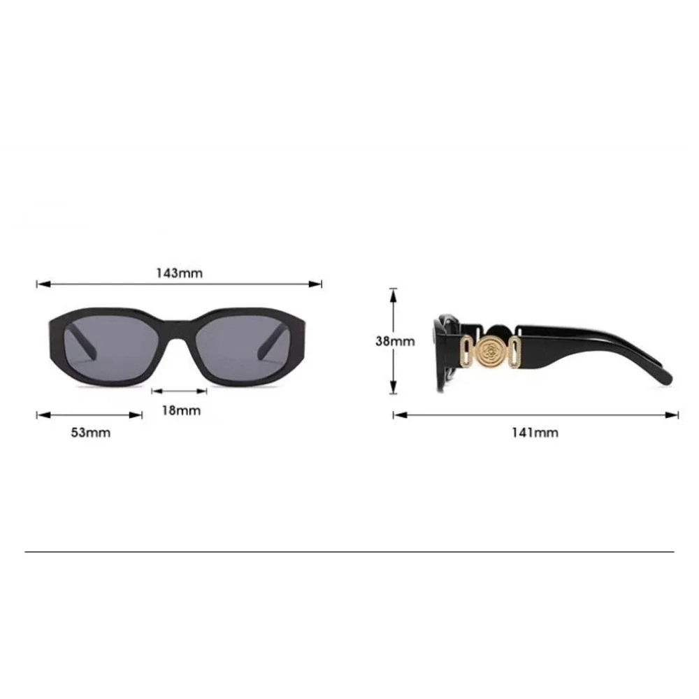 Women Unisex Sunglasses Square Black Lens Fashion‎ Designer Hip Hop Style